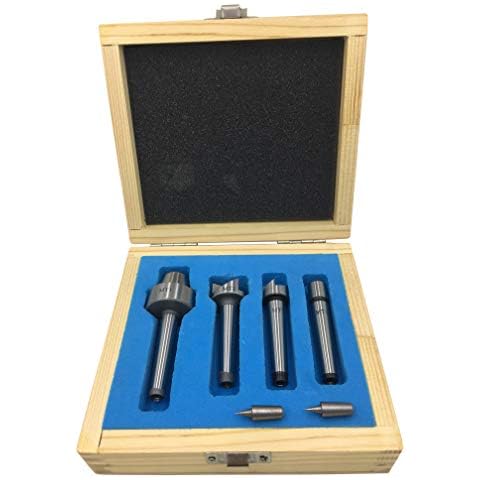 MT1 Wood Lathe Live Center Drive Spur Cup 4pcs Set with 2Pcs Extra Replacement Tips with Good Quality Wooden Box Cover