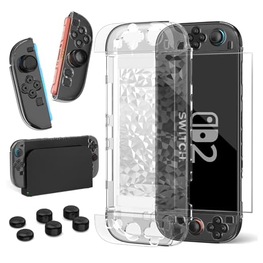 HEYSTOP Switch Case for Nintendo Switch Case Dockable with Screen Protector, Clear Protective Case Cover for Nintendo Switch and JoyCon Controller with a Switch Tempered Glass Screen Protector
