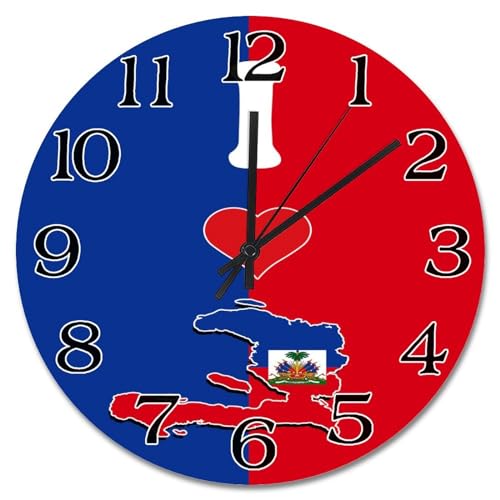 Horloge murale en bois Haïti 30cm suspendre salon déco pays