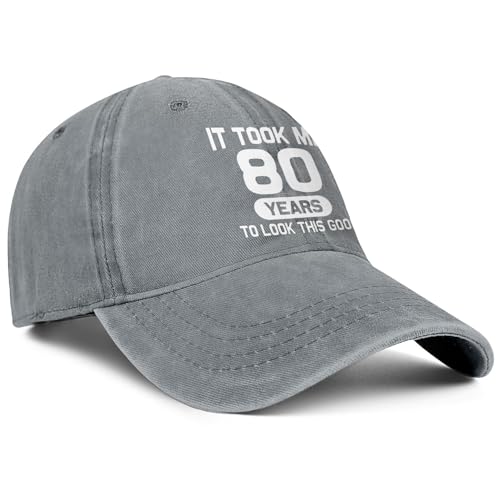 Image of 80th Birthday Gifts 80 Year Old Gifts Ideas for Men Women It Took Me 80 Years to Look This Good Hat Washed Cotton Hat