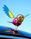 Flying Bird Car Accessories, Wind Powered Spinning Bird Toy, Funny Moving Bird Ornament for Car Exterior, Motorcycle Helmet, Mirror, Antenna Decoration, Weatherproof Auto Decor Gift