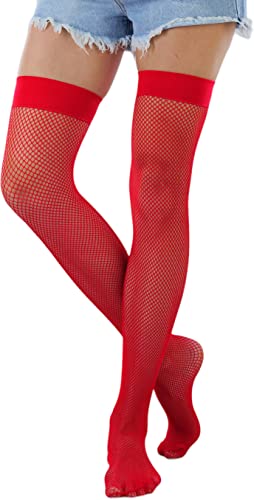 Image of ToBeInStyle Women's Diamond Large and Fine Fence Net Fishnet Nylon Thigh High