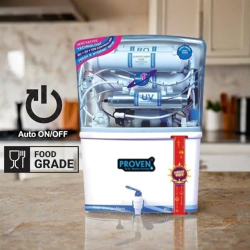 Proven Water Purifier 10 Stage Mineral Cartridge For Home & Office (Made In India) 15 L RO + UV + TDS Water Purifier (White, Blue)