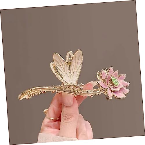 Vintage Lotus Flower Hair Claw Clip with Pearls - Non-Slip Metal Hair Accessory for Women - Ideal for All Hairstyles and Occasions - Image 3