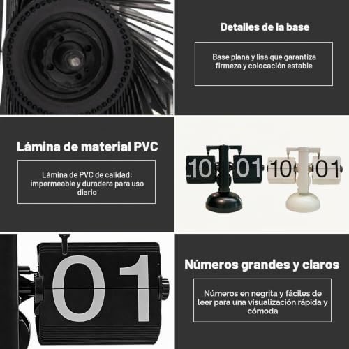 Reloj de sobremesa retro mecánico mudo con solapas negras de alta calidad 5