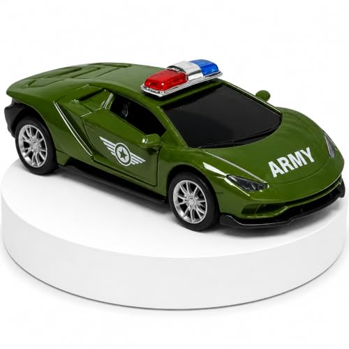 Image of Amisha Gift Gallery Diecast Army Lamborghni Ambulance Toy Car for Kids | 1:36 Scale Model, Metal, Pull Back, Sports Car, Boys