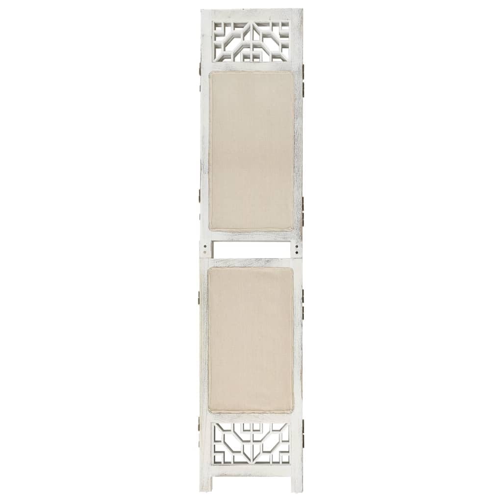 Séparateur de salle de bain crème lot de 5 panneaux mobiles de 175 x 165 cm en tissu modern