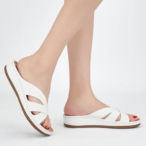 Image of Alicegana Womens Sandals Wedge Shoes: Dressy Summer Low Platform Slides Comfortable Walking Beach Sandals for Women 2026