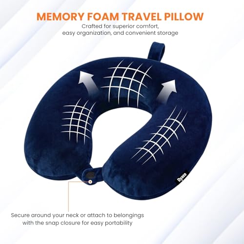 Image of Premium Travel Neck Pillow for Flight, Car & Bus | Lightweight Soft Velvet Neck Support Pillow for Sleeping, Head Rest, Cervical Comfort & Pain Relief for Men & Women (Blue)
