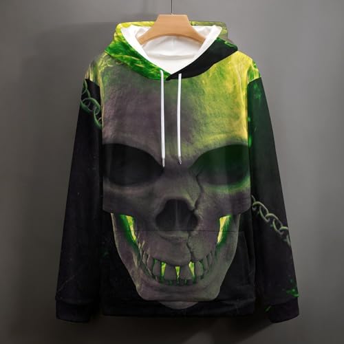 Sweats À Capuche Crâne Effrayant Pull Manches Longues Taille S - 4