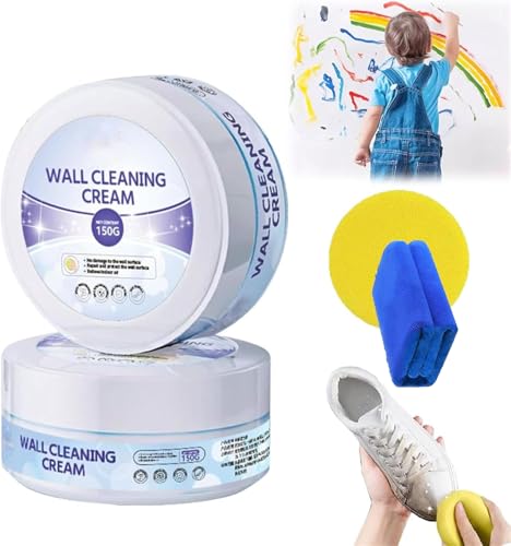 Crème nettoyante et revitalisante multi-usages pour murs - Kit de pâte de nettoyage tout usage - Crème de nettoyage pour mur - Crème de nettoyage puissante pour mur - Détachant d'encre pour stylo -