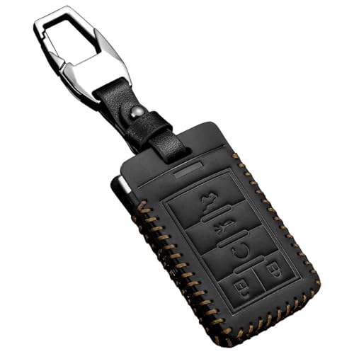 Housse clé Cadillac cuir véritable noir : Escalade CTS ATS SRX 2008-2015