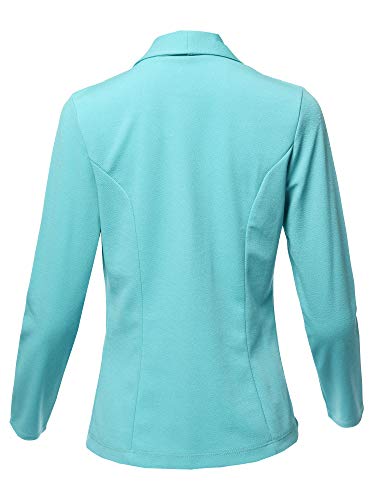 Women's Solid Long Sleeve Open Front Office Blazer Jacket3