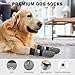 SCENEREAL Dog Socks to Prevent Licking Paws for Hot/Cold Pavement, Anti Slip High Top Dog Grip Socks for Hardwood Floors, Dog Shoes Booties&Paw Protector for Small Medium Large Senior Dog, Grey L