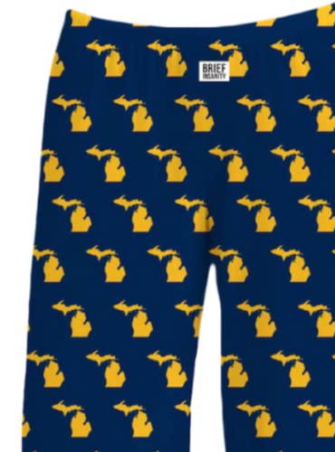 BRIEF INSANITY Michigan State Icon Themed Pajama Pants (S-XXL) Comfy Cool Loungewear Bottoms2