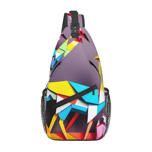Origami Multicolor Papercraft Cranes 1 Stylish Men'S Messenger Bag - Durable Polyester, Huge Capacity & Adjustable Strap