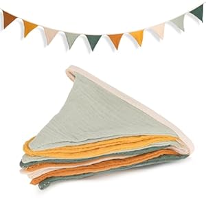 Cobee Wimpelkette Stoff Musselin Baumwolle Stoffgirlande