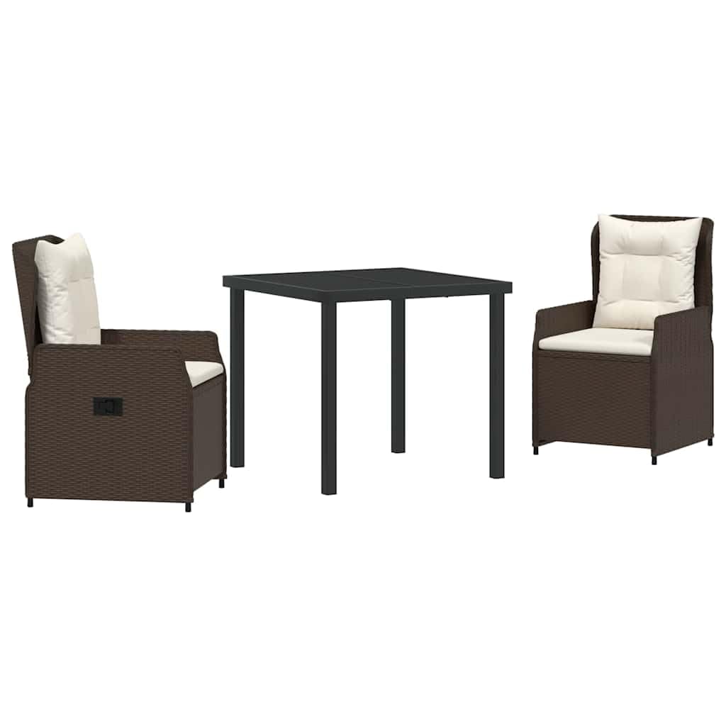Mobilier de jardin en rotin marron haut de gamme avec dossier réglable