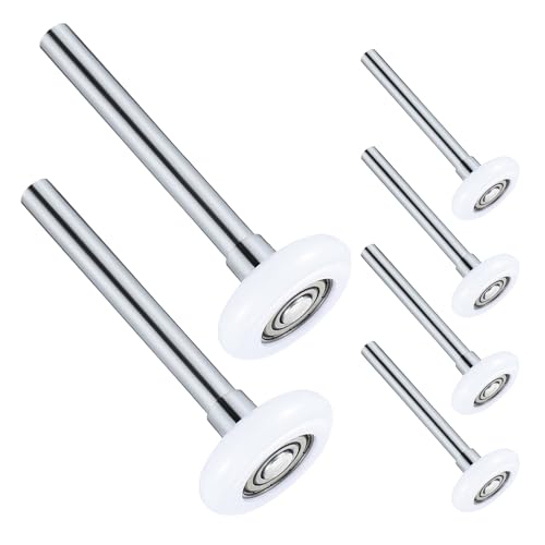 FIXOSHEE 6 Piezas 6 Rodillos de Repuesto para Puerta de Garaje, Polea de Nailon Blanca 45X120 MM con Rodamiento 6200, Rodillos Silenciosos para Rieles de Garaje Residenciales y Comerciales,