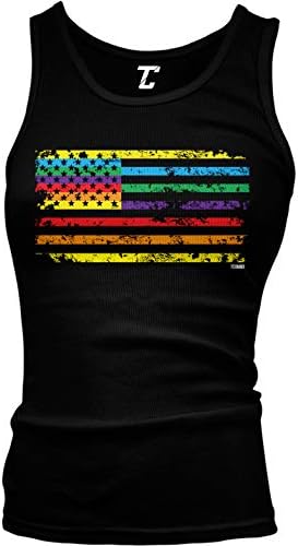 Rainbow American Flag - Gay Pride LGBTQ Juniors Tank Top image 4