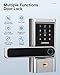 Keyless Entry Door Lock with Handle,Zomnua Fingerprint Lever Keypad Door Lock with Handle,WiFi Front Biometric Passcode Code Alexa Deadbolt with Fob Keys Gateway for Home Hotel Office
