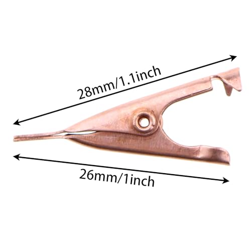 Image of MEETOOT 10PCS Compact Power Supply Charging Clip Test Clip 27MM All Copper Flat Crocodile Clip for Soldering Heat Sinks or Test Lead Connector