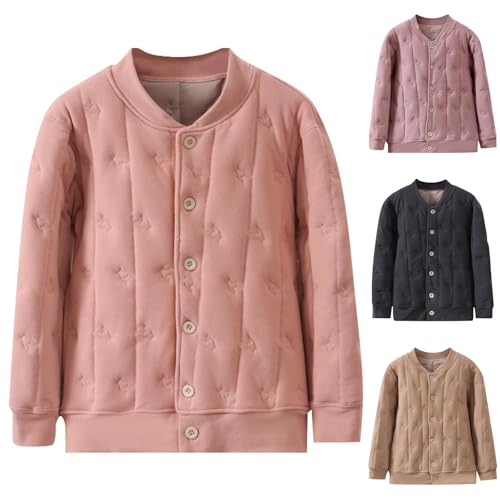 Kids Winter Coat Fleece Lined Quilted Jacket Padded Coat Boys Girls Button Down Cotton Thicken Warm Insulated Jacket3