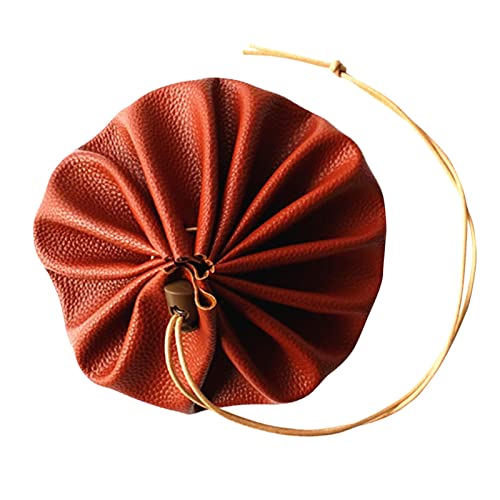 RNXRZANK 15in Leather Drawstring Pouch for Tinder and
