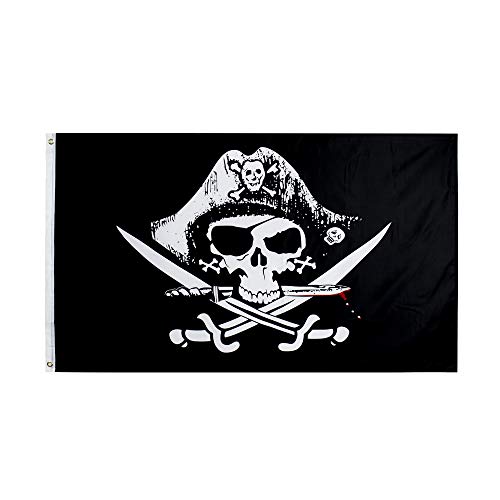 FLAGLINK Dead Man's Chest Flag - Jolly Roger Pirate Banner 3x5