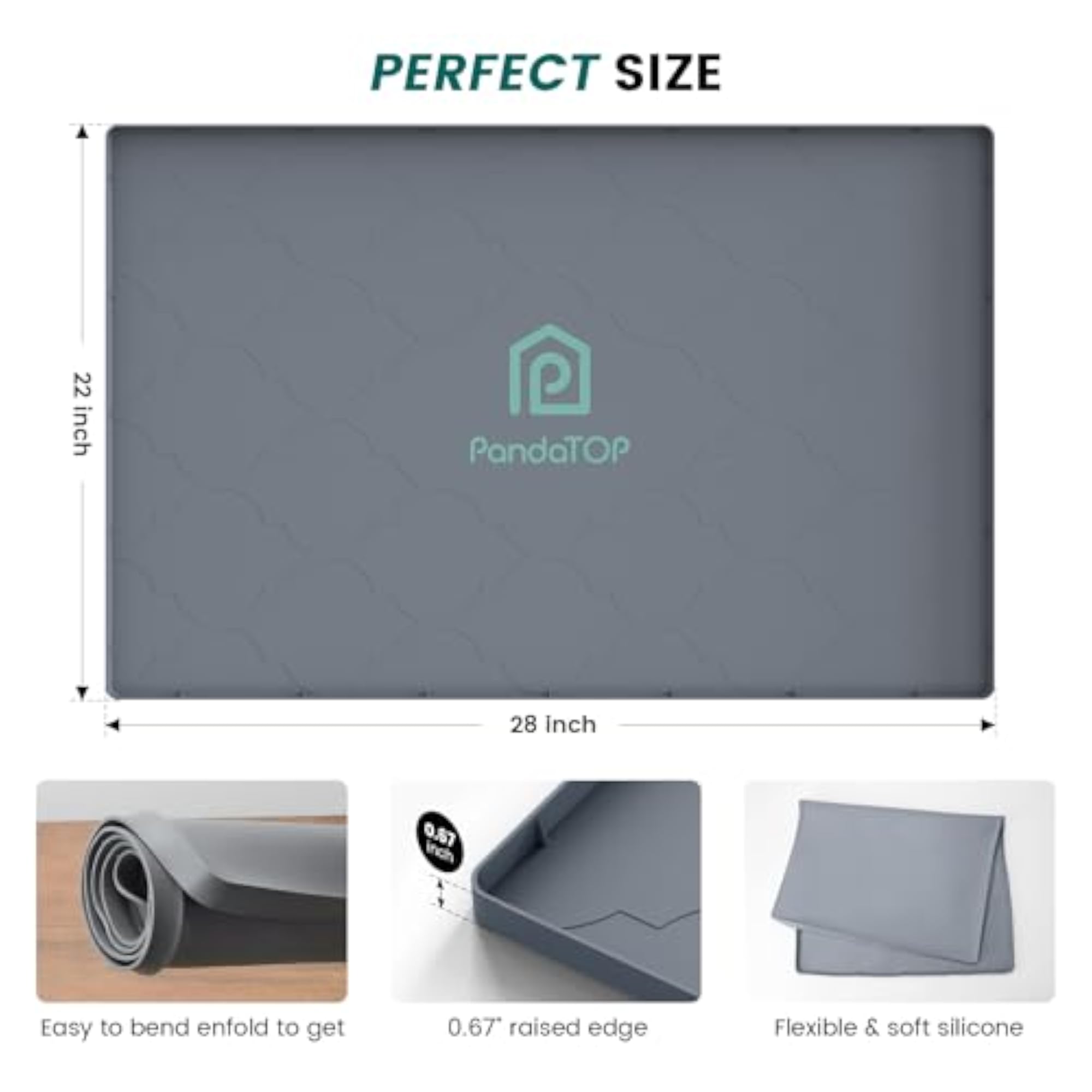 Silicone Under Sink Mat, Waterproof Kitchen Cabinet Liner