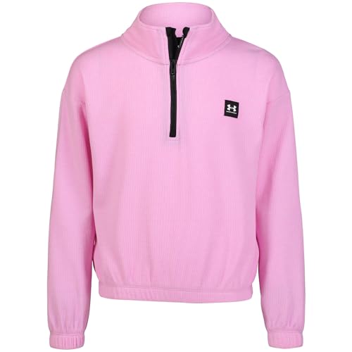 Under Armour UA THERMAL 1/4 ZIP, Pink Dawn Waffle Knit Quarter Zip, YS