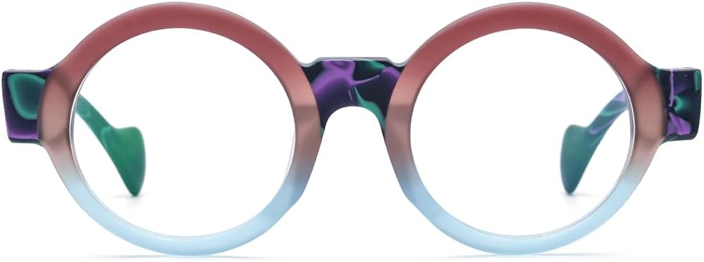 HEPIDEM Multicolor Acetate Glasses Frame Women Oversize Vintage Round Eyeglasses Optical Spectacles 9271 - Image 3