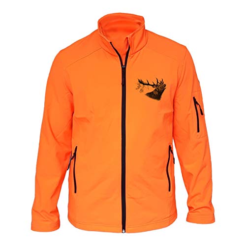 AtooDog Veste de Chasse en Softshell, Brâme du Cerf (303, Orange, XXL, AV Manches)