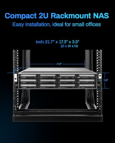Image of TERRAMASTER U12-500 Plus NAS Storage - 12Bay Core i7 1255U 10-Cores 12-Threads CPU, 16GB DDR5 RAM, Dual 10GbE Ports, 2U Rack Mount Network Attached Storage Peak Performance for Business (Diskless)