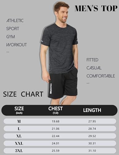 MAGCOMSEN Camisetas Manga Corta Hombre Deporte Secado Rápido Cuello Redondo Gimnasio Entrenamiento Running Deportiva Transpirable Fitness Ropa - imagen 7