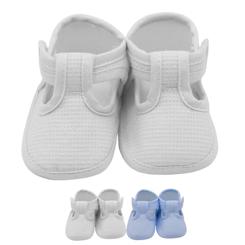 Humpti Patucos Bebé Recién Nacido Piqué con Broche Velcro, Ropa Bebe Niño 0-3 Meses, Calidad y Suavidad, Ideal para Primera Puesta y Regalo Bebé de Bautizo o Nacimiento