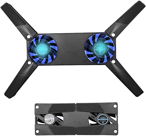 GREFIC Base de Refrigeración para Portátil, Refrigerador Portátil con 2 Ventiladores para Ordenador, Soporte para portátil de Viaje Plegable con Ventilador USB Cover