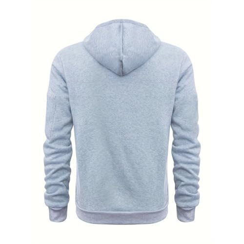 Hoodies for Men Quarter Zip Fleece Lined Work Tactical Cargo Sweatshirts Jacket Loose Fit Workout Pullover Hoodie3