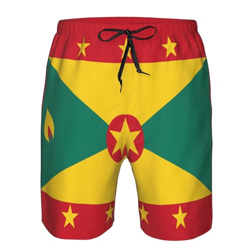 CUTEDWARF Flag of Grenada Men's Swim Trunks Beach Swimwear Beach Shorts Summer Board Shorts 6