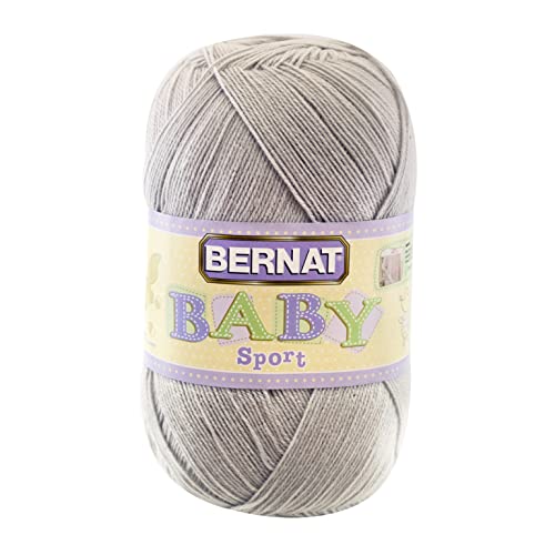 Bernat Baby Sport Bb Baby Gray Yarn - 1 Pack Of 12.3Oz/350G - Acrylic - #3 Light - 1256 Yards - Knitting/Crochet #TOP2