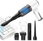 Cordless Vacuum Cleaner-Mini Air Duster, Portable Handheld Vacuum, 3 in1Dry Use Dust Buster & Air Blower for Kitchen, 6500PA Suction,Inflate/Deflate Swim Ring (White)