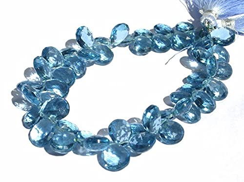 Quartz Bleu de Londres Facetté en Poire LKBEADS pour Création Bijoux
