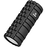 Gruper フォームローラー 筋膜リリース グリッドフォームローラー ヨガポール トレーニング スポーツ フィットネス ストレッチ器具 収納バッグ 日本語説明書付 (黒)