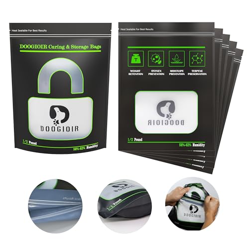 Bolsas de curado y almacenamiento de 1/2 libras, bolsas de curado para almacenamiento de alimentos, cierre de cremallera de doble pista, bolsa de curado vertical sellable térmicamente, bolsa de