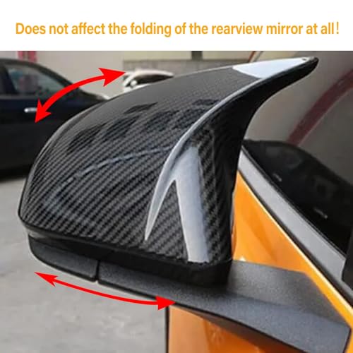 Moonlinks Compatible with 2015-2024 Ford Mustang Side Ox Horn Mirror Cover Replacement Without Turn Signal,Carbon Fiber LH & RH Side Door Exterior Rearview Mirror Cap Trim - Image 4