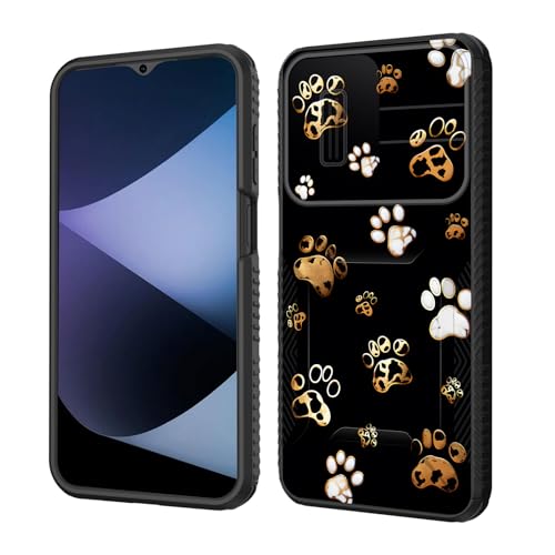 wiaekosef for Galaxy A26 5G Case Built in Slide Camera Lens Cover,Heavy Duty Shockproof Protection Dual Layer Case for Samsung Galaxy A26 5G 6.7" 2025,Cute Dog Paw Prints - image 1