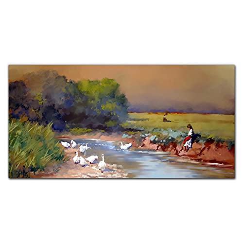 Photo sur verre acrylique de style village de Goose pour salon et chambre moderne