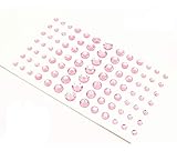 UPSTORE 91PCS 5MM/8MM/10MM/12MM Shining Self Adhesive Craft Jewels Flatback Rhinestone Crystal Gems Stickers Eyebrow Eyeshadow Body Eyes Nails Glitter Sticker for Makeup Nightclub Stage Show (Pink)