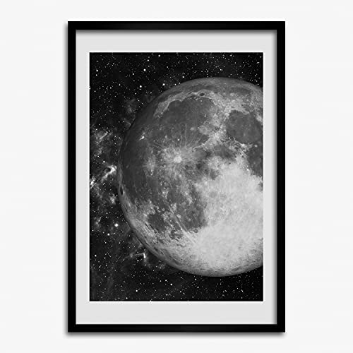 Affiche tableau décoratif lune avec cadre MDF 50x70 cm Tulup