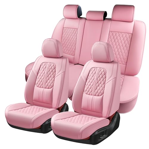 Image of Coverado Car Seat Covers Full Set, Automotive Front and Rear Seat Covers with Backrest, Nappa Leather Car Seat Protectors Waterproof, Universal for Most Vehicles